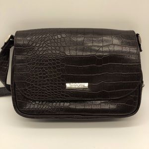 Frankie & Johnny purse/bag,alligator look,14” drop